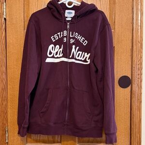 Old Navy Burgundy Zip-Up Hoodie